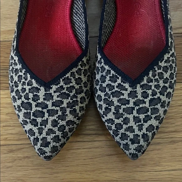 Rothy's Black and Cream Leopard Flats - Picture 3 of 6